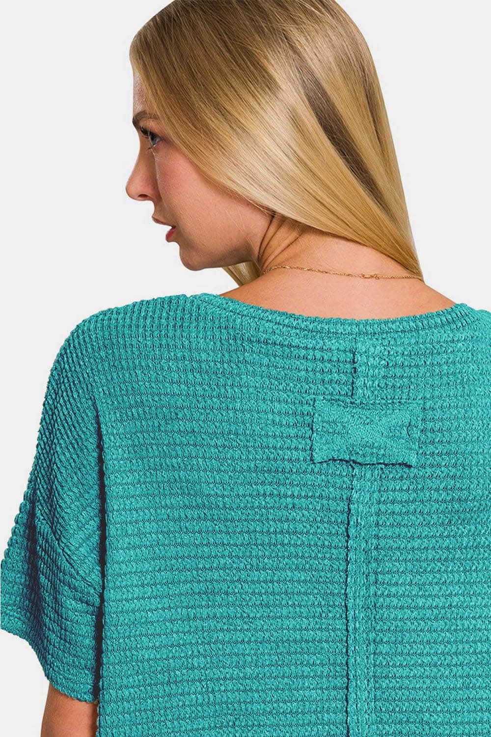Zenana jacquard knit drop shoulder top - Love Salve